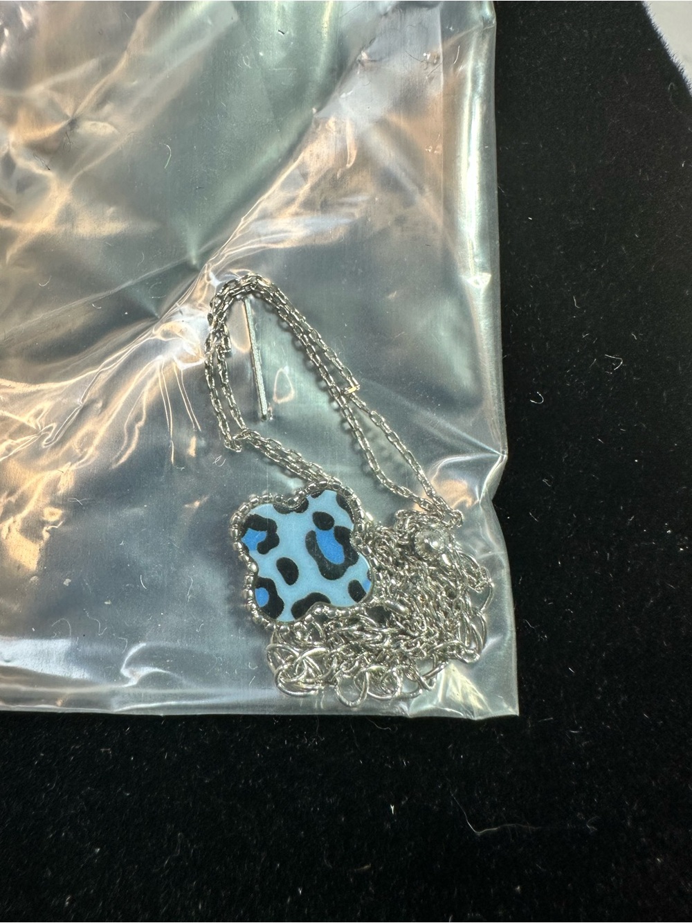 Park Lane Blue Leopard Clover Pendant Necklace